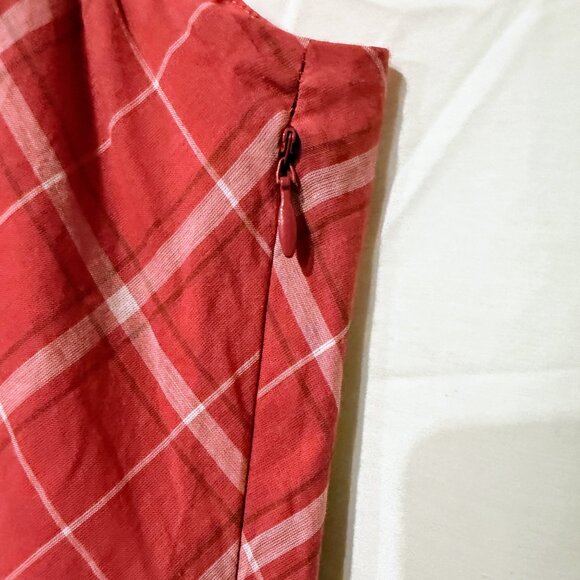 Light & breezy, Flouncy Double-layered Diagonal Plaid Nine West Blouse S 14 - Picture 4 of 9